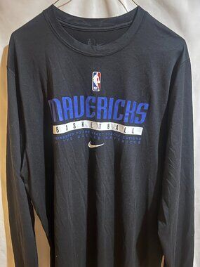 Nike Black Long Sleeve Mavericks Basketball Tee